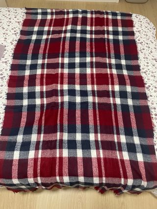 Bufanda grande Cuadros Roja y Azul