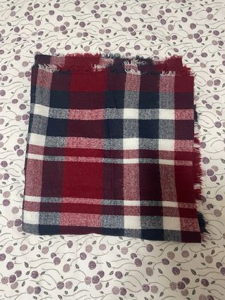 Bufanda grande Cuadros Roja y Azul