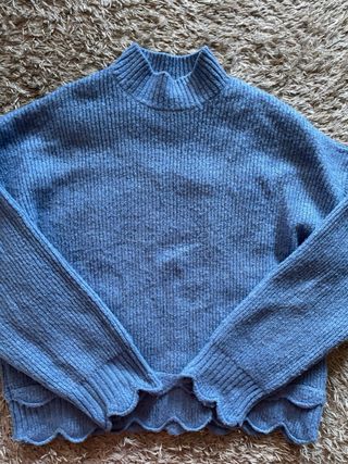 Jersey Mango azul cuello alto talla M