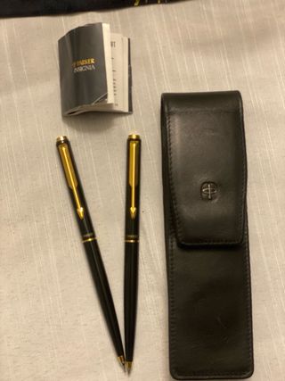Estuche Piel Parker Insignia con Boli y Lápiz