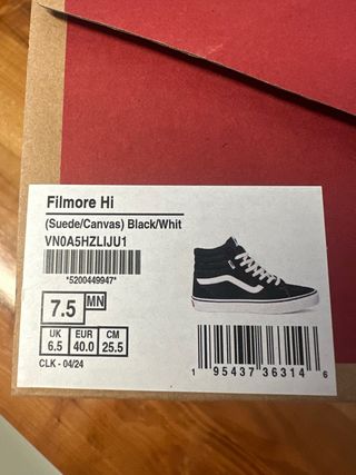 Vans Filmore Hi (Talla 40)