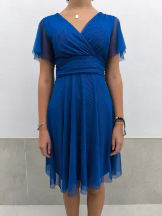 Vestido fiesta azul corto