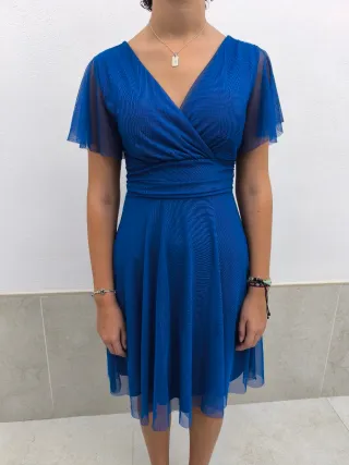 Vestido fiesta azul corto