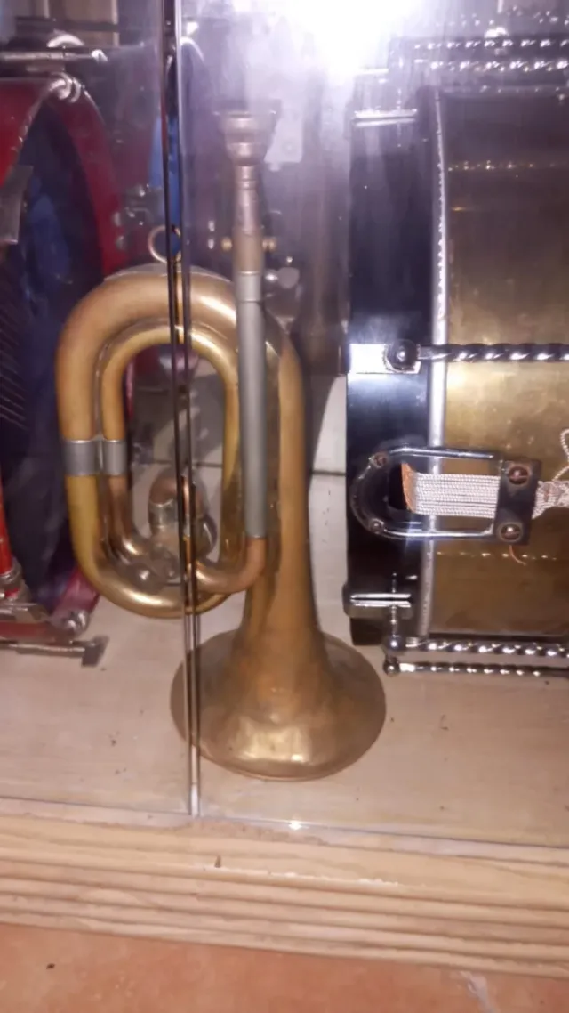 Corneta de latón con funda 