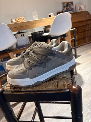 Zapatillas Chunky Beige/Gris Talla 44
