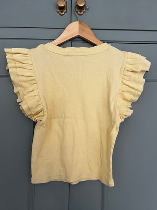 Top ZARA volantes amarillo
