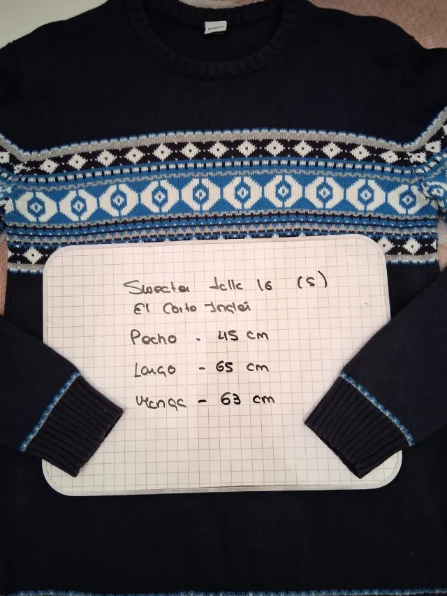 Suéter punto Azul Talla S. El Corte Inglés