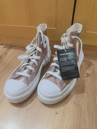 Botas Converse Talla 35 Rosa y Blanco