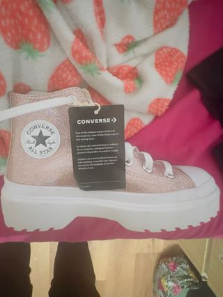 Botas Converse Talla 35 Rosa y Blanco
