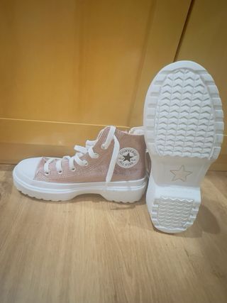 Botas Converse Talla 35 Rosa y Blanco