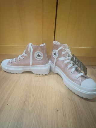 Botas Converse Talla 35 Rosa y Blanco