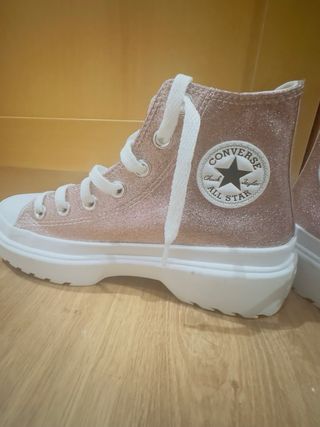 Botas Converse Talla 35 Rosa y Blanco