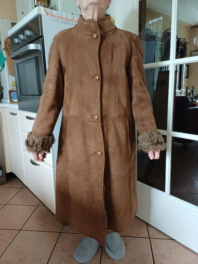 Cappotto montone donna marrone