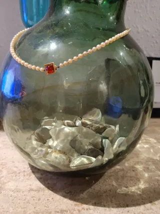 Collar perlas naturales con broche oro