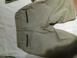 Pantalón largo y corto vestido beige