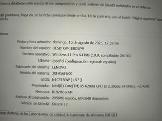 Lenovo Thinkpad I5 1,8GHz + 8GB + 256GB SSD