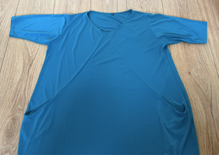 Vestido turquesa aguamarina verde azul manga 3/4