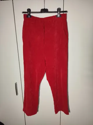 Pantaloni eleganti donna Haveone rosso taglia S