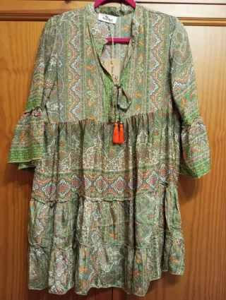 Vestido estampado de talla única