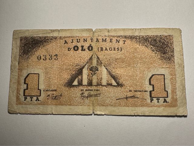 Billete 1 PTA Ajuntament d'Olo 1937