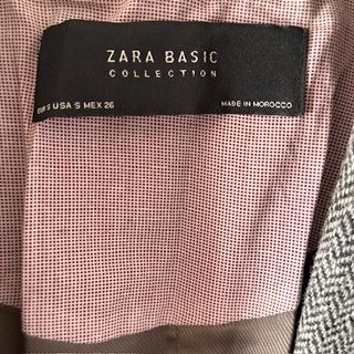 Blazer mujer espiga con lana y coderas Zara Basic