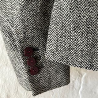 Blazer mujer espiga con lana y coderas Zara Basic