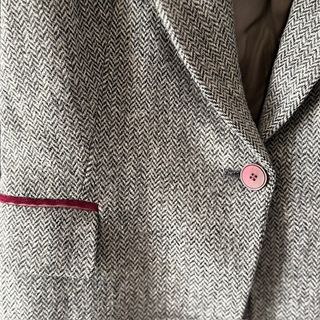Blazer mujer espiga con lana y coderas Zara Basic