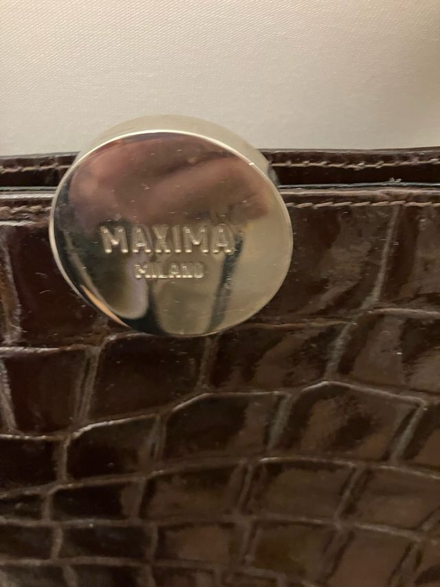 Borsetta Maxima effetto coccodrillo marrone