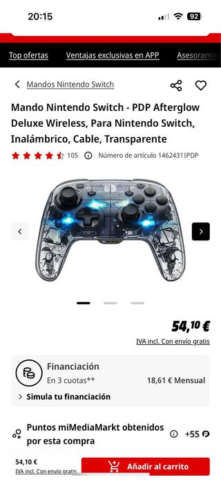 Mando Transparente Inalámbrico falta la caja