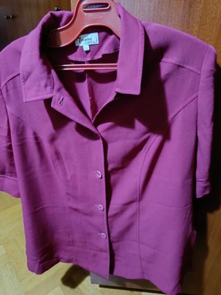 Chaqueta larga vintage de mujer color Burdeos 