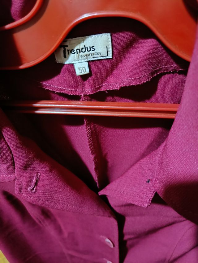 Chaqueta larga vintage de mujer color Burdeos