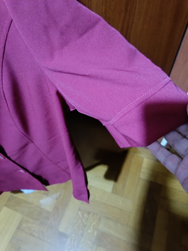 Chaqueta larga vintage de mujer color Burdeos