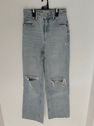 Jeans Wide Leg Tiro Alto