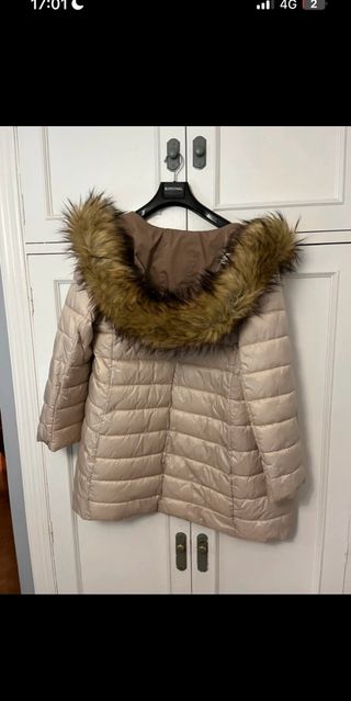 Parka reversible beige y marrón