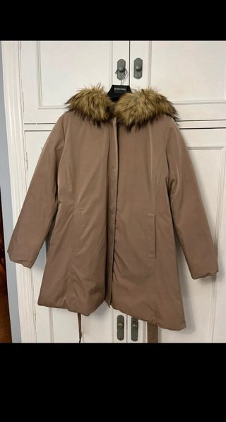 Parka reversible beige y marrón