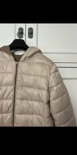 Parka reversible beige y marrón