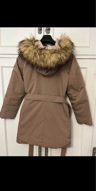Parka reversible beige y marrón