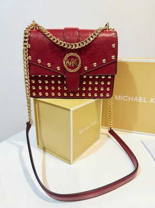 Bolso Michael Kors Rojo con Tachuelas Doradas