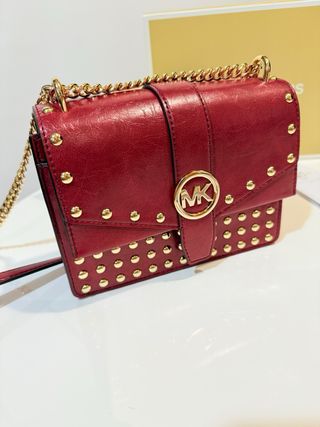 Bolso Michael Kors Rojo con Tachuelas Doradas