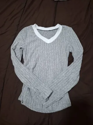 Jersey mujer gris manga larga