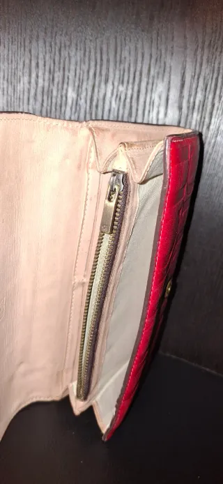 Billetera Carolina Herrera Roja y Beige