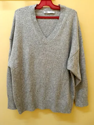 Jersey Zara Oversize Gris Talla S