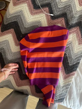 Camiseta Zara Rayas Naranja y Morado