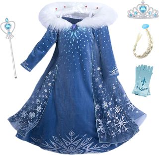 ✨ - Vestido Largo Elsa con Capa Disfraz de Princes