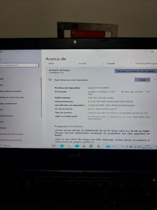 Acer Intel i5  Portátil Negro