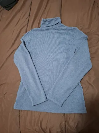 Jersey cuello alto mujer azul