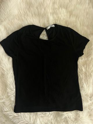 Camiseta negra Mango manga corta