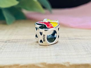 Charm Corazón Bandera Alemania - Plata