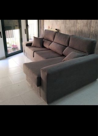 Sofá cama chaise longue marrón/gris tenemos de 2 3