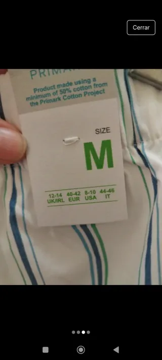Pantalones cortos de pijama a rayas M